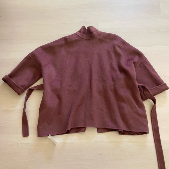 ZUM oversized Sheep Wool double face Belted Kimono Jacket coat S - Picture 3 of 9